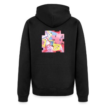 Stadt - Unisex Premium Bio Zip Hoodie - Schwarz - Hinten - Nico (187cm)