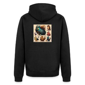 Cosie animée - Veste à capuche bio Premium Unisexe - noir - Dos - Nico (187cm)