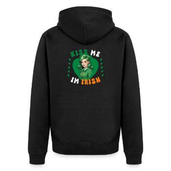 Embrasse-moi, je suis irlandaise - Veste à capuche bio Premium Unisexe - noir - Dos - Nico (187cm)
