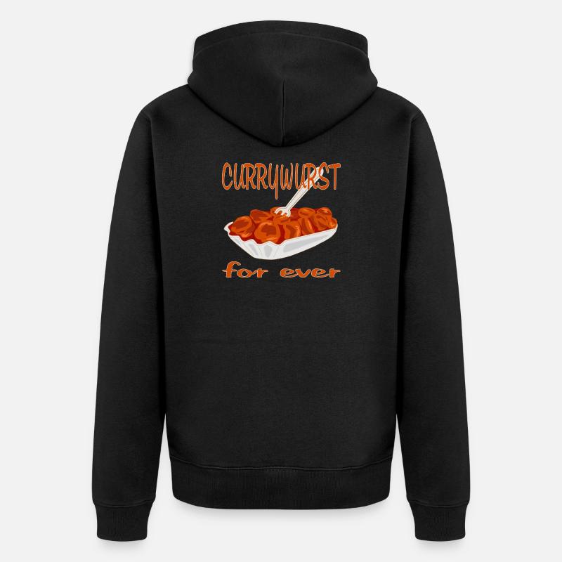 La currywurst est délicieuse - Veste à capuche bio Premium Unisexe - noir