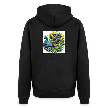 Paon - Veste à capuche bio Premium Unisexe - noir - Dos - Nico (187cm)