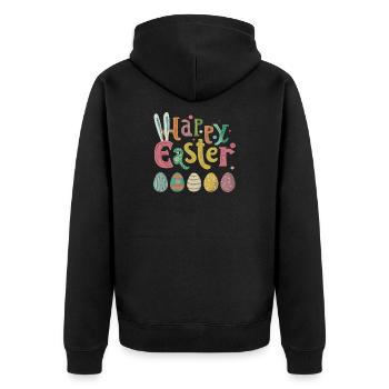 Colorful Easter egg with cheerful details - Unisex Premium Organic Zip Hoodie - black - Back - Nico (187cm)
