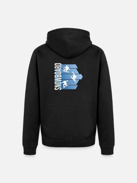 Snowboard - Unisex Premium Bio Zip Hoodie - Schwarz