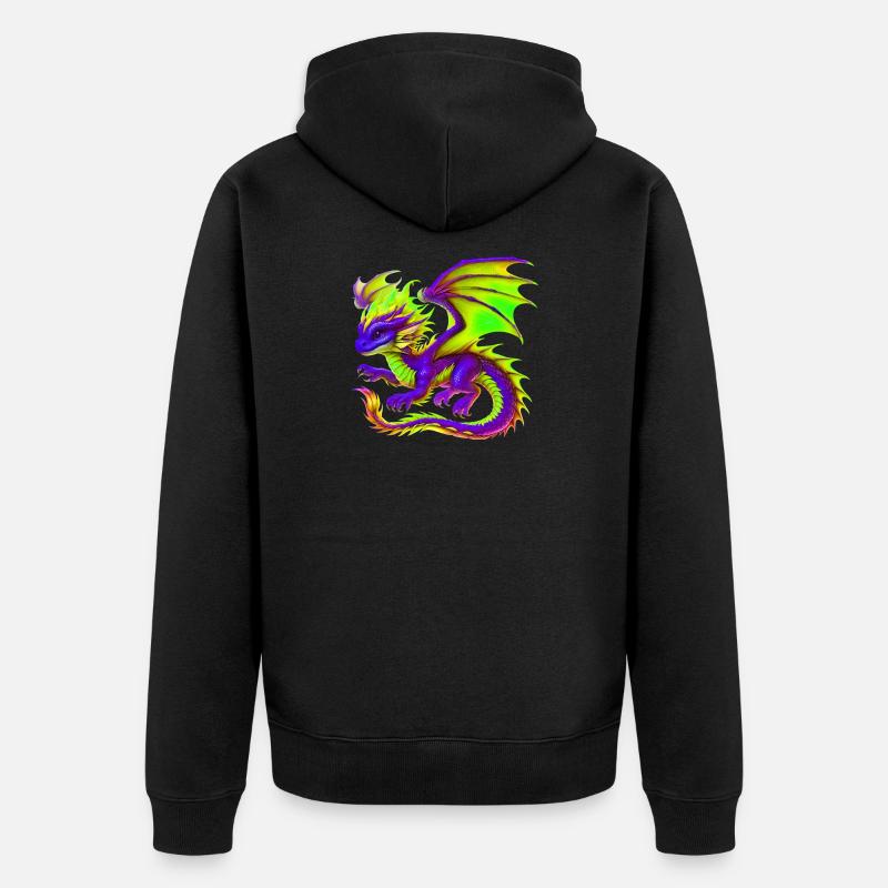 Drache - Unisex Premium Bio Zip Hoodie - Schwarz