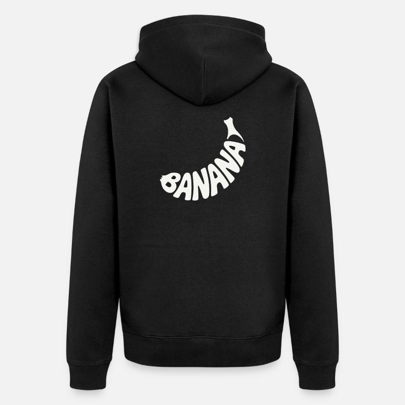 Banane Fruit Mot Art - Veste à capuche bio Premium Unisexe - noir