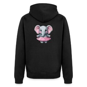 Elefant_im_Tuettue2 - Veste à capuche bio Premium Unisexe - noir - Dos - Nico (187cm)