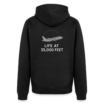 Hôtesse de l’air Personnel navigant commercial Life Aviation - Veste à capuche bio Premium Unisexe - noir - Dos - Nico (187cm)
