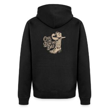 Line dancing dad cowboy hat style decoration - Unisex Premium Organic Zip Hoodie - black - Back - Nico (187cm)