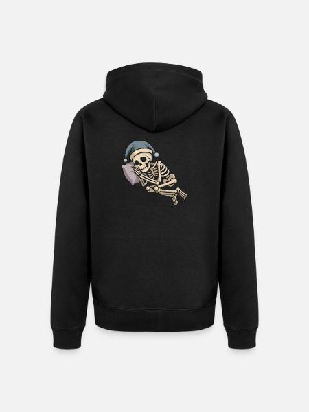 Skeleton with Santa hat - Unisex Premium Organic Zip Hoodie - black