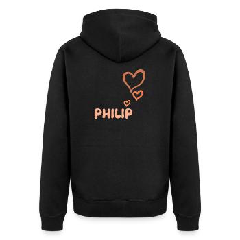 Cadeau pour Philippe - Veste à capuche bio Premium Unisexe - noir - Dos - Nico (187cm)