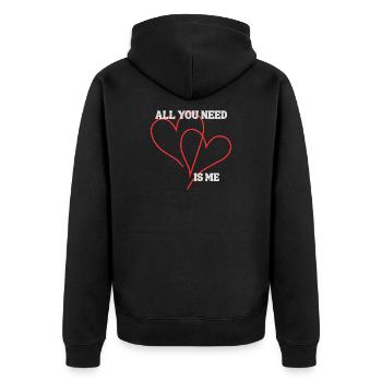 Tout ce dont tu as besoin - Veste à capuche bio Premium Unisexe - noir - Dos - Nico (187cm)