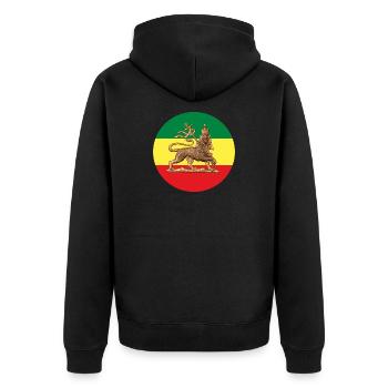 Lion of Judah Rasta Reggae Roots Jah Rastafari - Veste à capuche bio Premium Unisexe - noir - Dos - Nico (187cm)