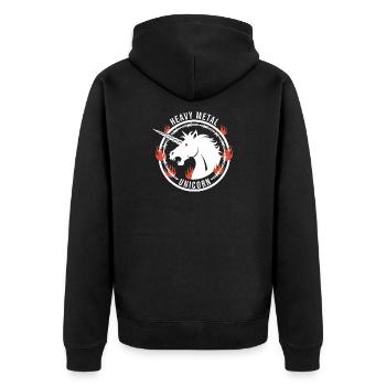 Licorne Heavy Metal - Einhorn Rock - Veste à capuche bio Premium Unisexe - noir - Dos - Nico (187cm)