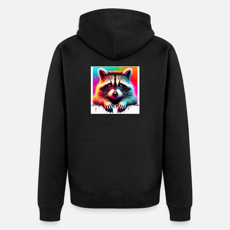 Raton laveur - Veste à capuche bio Premium Unisexe - noir