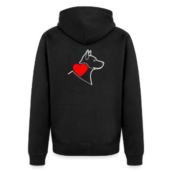 Contour du cœur du chien - Veste à capuche bio Premium Unisexe - noir - Dos - Nico (187cm)