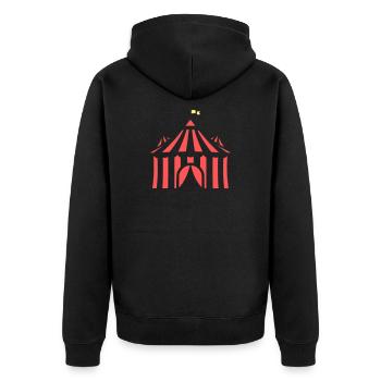 Zirkuszelt Flat Design Event - Unisex Premium Bio Zip Hoodie - Schwarz - Hinten - Nico (187cm)