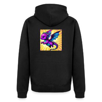 dragon - Unisex Premium Organic Zip Hoodie - black - Back - Nico (187cm)