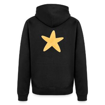 Goldener Stern im Aquarell - Unisex Premium Bio Zip Hoodie - Schwarz - Hinten - Nico (187cm)