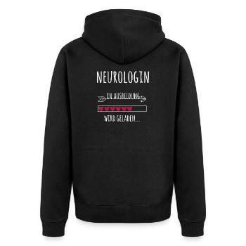 Neurologin Ausbildung Medizinstudium Ärztin - Unisex Premium Bio Zip Hoodie - Schwarz - Hinten - Nico (187cm)