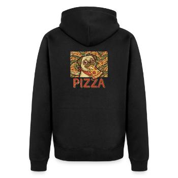 Motif de pizza Carlin Carlin Fan de pizza drôle - Veste à capuche bio Premium Unisexe - noir - Dos - Nico (187cm)