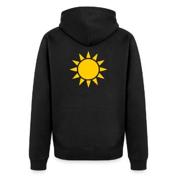Sun Summer Holiday Minimal Design Gift - Unisex Premium Organic Zip Hoodie - black - Back - Nico (187cm)