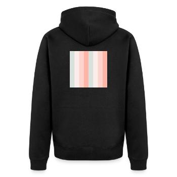 Palette de rayures verticales pastel - Veste à capuche bio Premium Unisexe - noir - Dos - Nico (187cm)