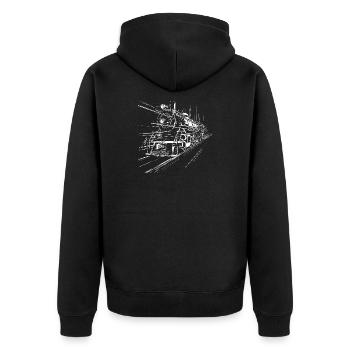 Croquis du train - Veste à capuche bio Premium Unisexe - noir - Dos - Nico (187cm)