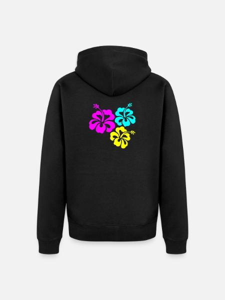 Hibiskus Hibiskusblüte hibiscus - Unisex Premium Organic Zip Hoodie - black