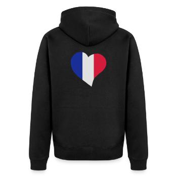 Coeur français - Veste à capuche bio Premium Unisexe - noir - Dos - Nico (187cm)