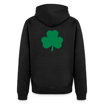 Shamrock - Unisex Premium Organic Zip Hoodie - black - Back - Nico (187cm)