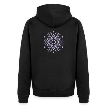 snowflake - Unisex Premium Organic Zip Hoodie - black - Back - Nico (187cm)