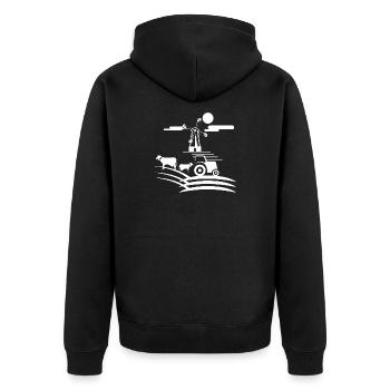 Farmer Farm Farm Icône de l’agriculteur Icône graphique - Veste à capuche bio Premium Unisexe - noir - Dos - Nico (187cm)