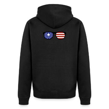 Etats-Unis Amérique Stars and Strips Patriotique - Veste à capuche bio Premium Unisexe - noir - Dos - Nico (187cm)