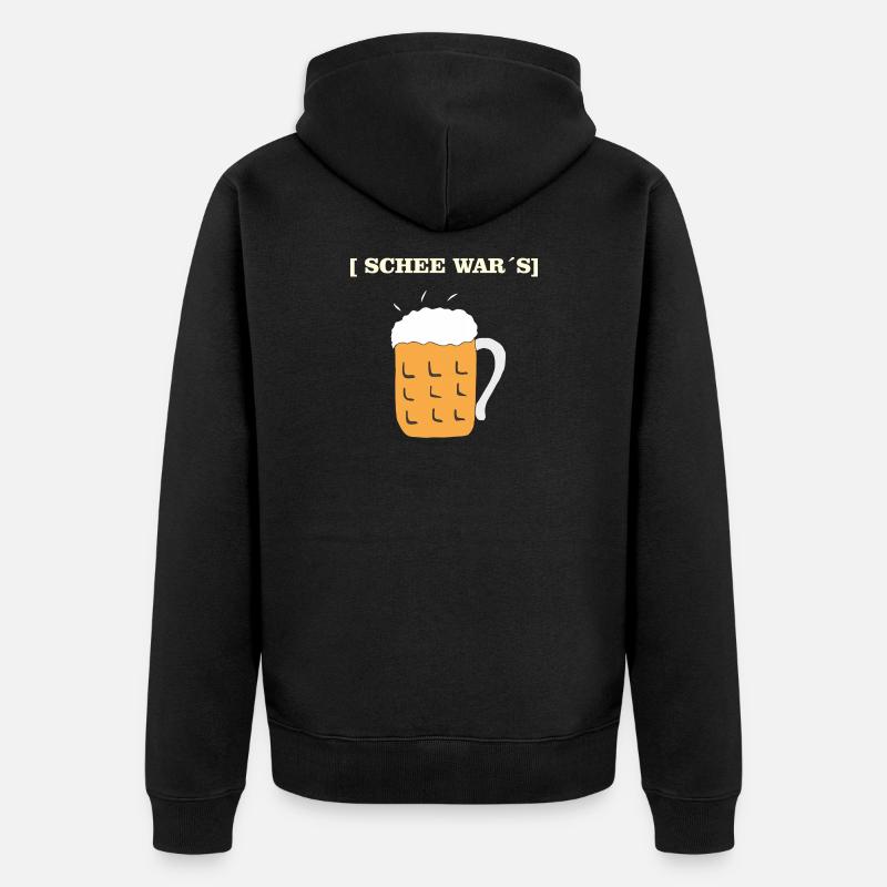 SCHEE WARS BIERKRUG - Unisex Premium Bio Zip Hoodie - Schwarz