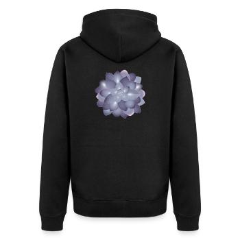 beautiful succulents blossom in delicate colors - Unisex Premium Organic Zip Hoodie - black - Back - Nico (187cm)