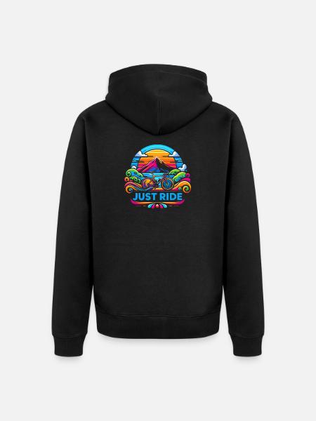 Just Ride Bicycle - Unisex Premium Organic Zip Hoodie - black