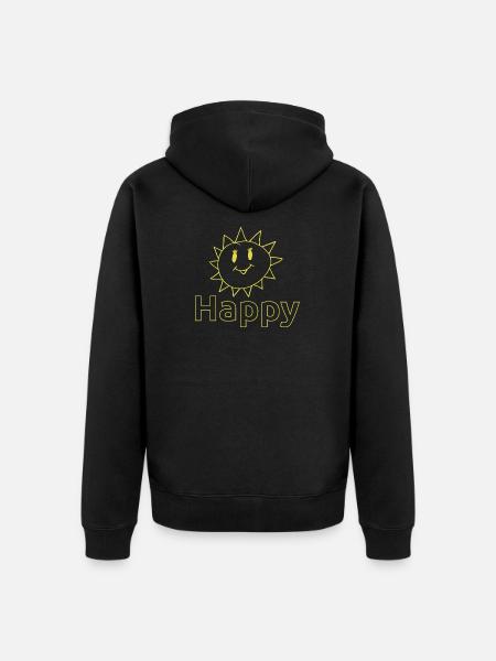 Happy Sonne - Unisex Premium Bio Zip Hoodie - Schwarz
