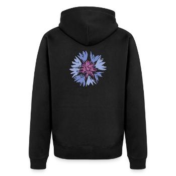 Wiesenblume Wildblumen Natur Wiese Blumenbeet - Unisex Premium Bio Zip Hoodie - Schwarz - Hinten - Nico (187cm)