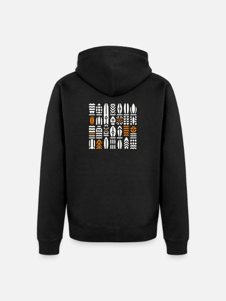 Abstract Surf and Wave Patterns - Unisex Premium Organic Zip Hoodie - black
