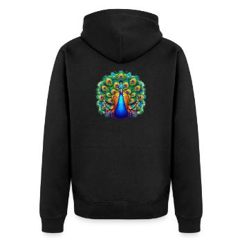 Paon - Veste à capuche bio Premium Unisexe - noir - Dos - Nico (187cm)