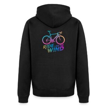 Graphique de balade à vélo dégradée - Veste à capuche bio Premium Unisexe - noir - Dos - Nico (187cm)