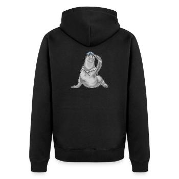 Chapeau de marin phoque - Veste à capuche bio Premium Unisexe - noir - Dos - Nico (187cm)