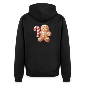 Joyeux bonhomme en pain d’épice avec canne à sucre - Veste à capuche bio Premium Unisexe - noir - Dos - Nico (187cm)