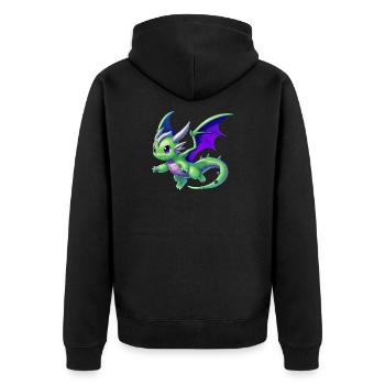 Dragon - Unisex Premium Organic Zip Hoodie - black - Back - Nico (187cm)