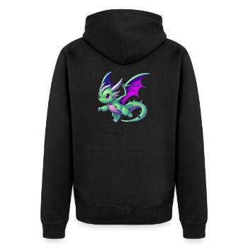Dragon - Unisex Premium Organic Zip Hoodie - black - Back - Nico (187cm)