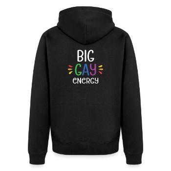 LGBTQ Pride Month - Big Gay Energy - Unisex Premium Organic Zip Hoodie - black - Back - Nico (187cm)
