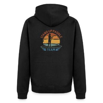 Logo SUP vintage - Paddle Water Sports Club - Veste à capuche bio Premium Unisexe - noir - Dos - Nico (187cm)
