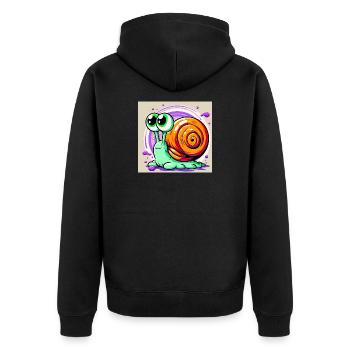 Schnecke - Unisex Premium Bio Zip Hoodie - Schwarz - Hinten - Nico (187cm)