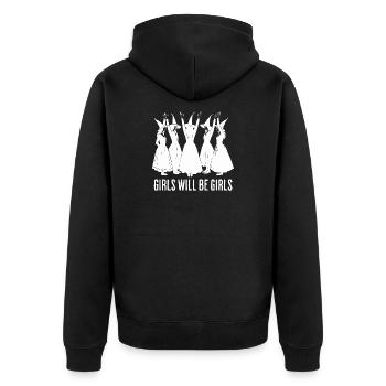 Halloween Tee for Women Funny - Unisex Premium Bio Zip Hoodie - Schwarz - Hinten - Nico (187cm)