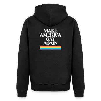 Make America Gay Again - Pride Design - Veste à capuche bio Premium Unisexe - noir - Dos - Nico (187cm)